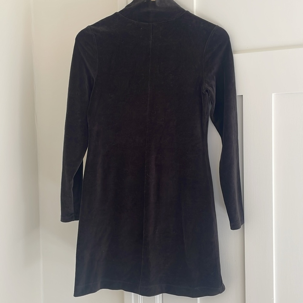 Everlane Velour Velvet Mock Neck Long Sleeve Shift Sweater Dress | S - Picture 7 of 7